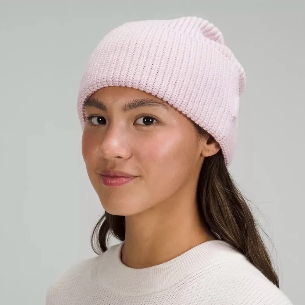 Lululemon Merino Wool Blend Knit Pink Hat